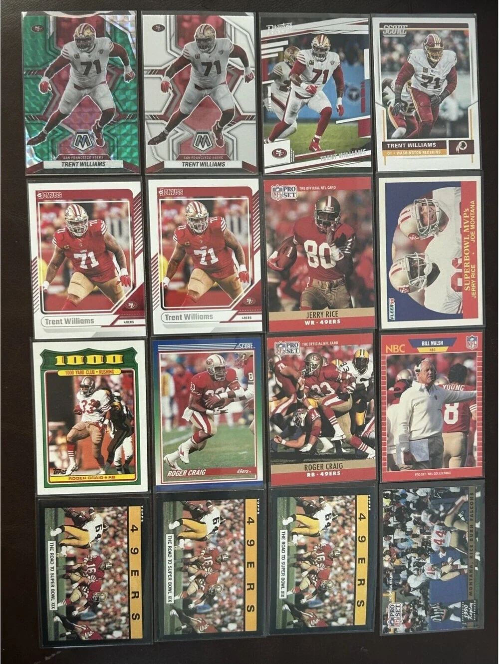 49ERS TRENT WILLIAMS/JERRY RICE/JOE MONTANA/ROGER CRAIG/BILL WALSH NM COLLECTION